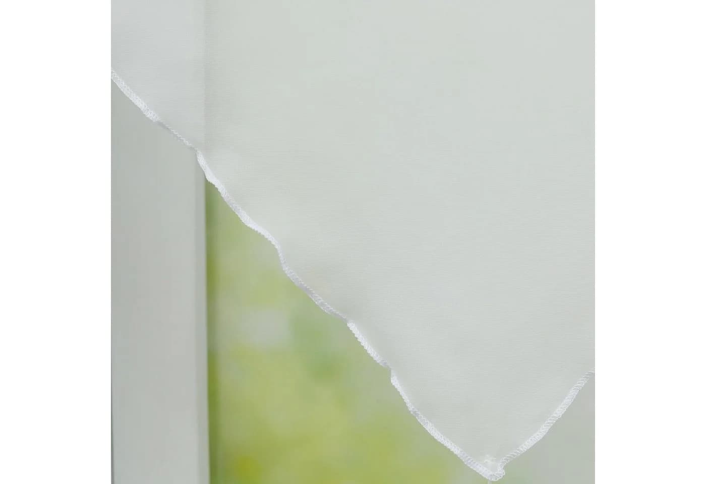 Delien Scheibengardine Uni 2 St. Stangendurchzug Voile mit Quaste - Bild 3