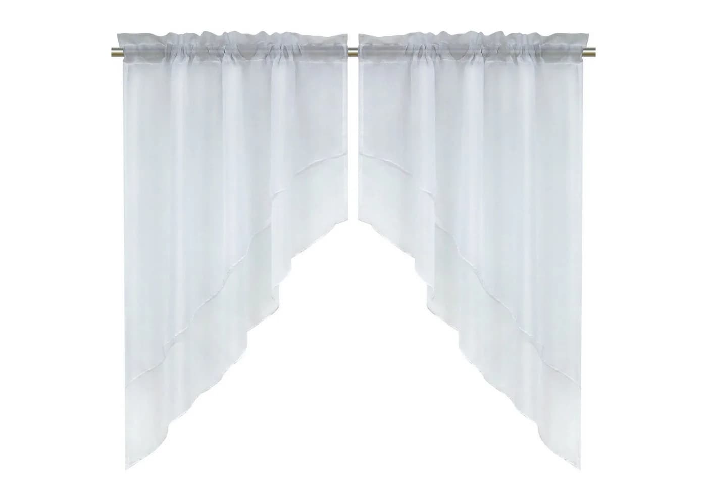 Delien Scheibengardine Beyza 2 St. Stangendurchzug Transparent Zweifarbig - Bild 2
