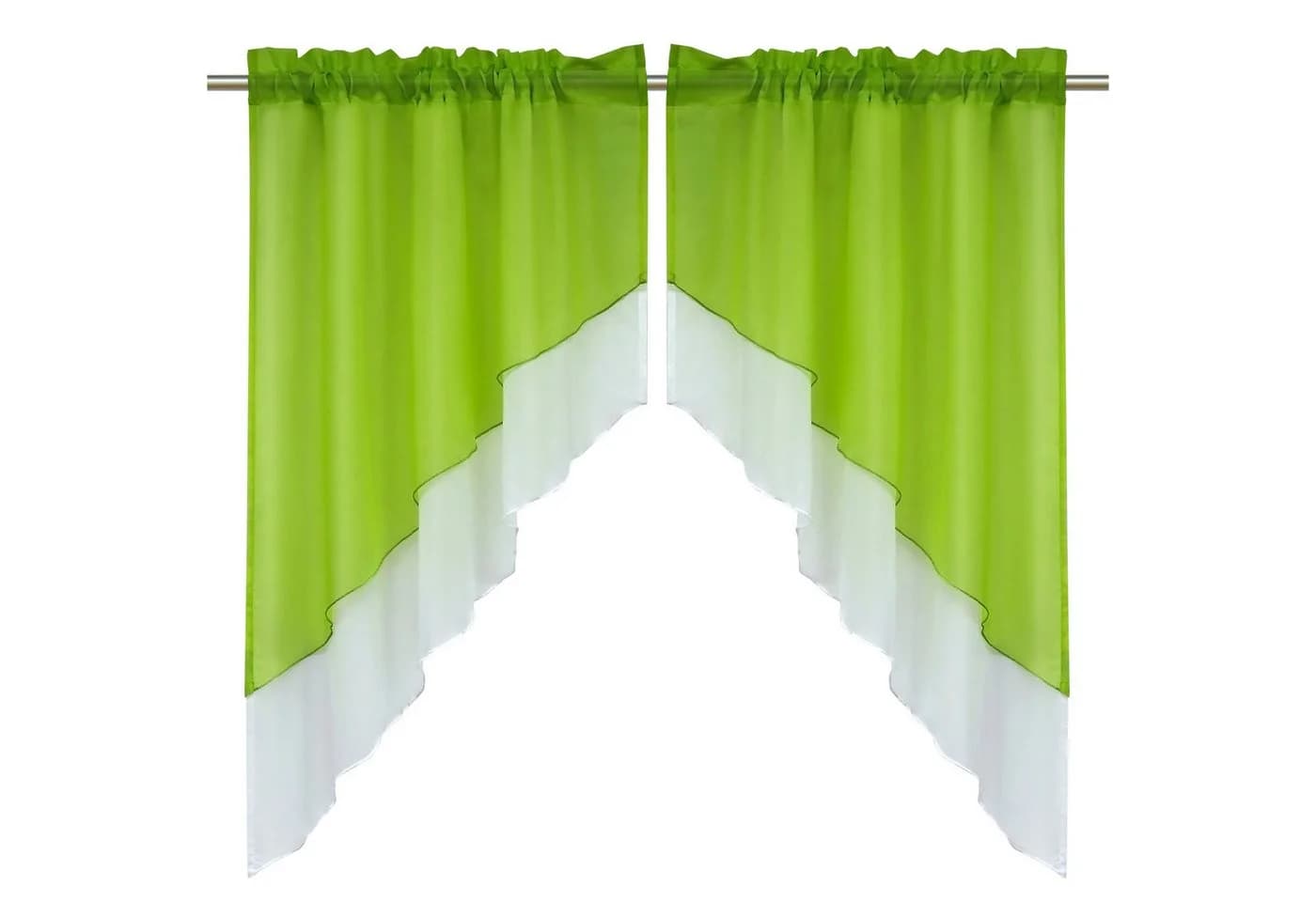 Delien Scheibengardine Beyza 2 St. Stangendurchzug Transparent Zweifarbig - Bild 2