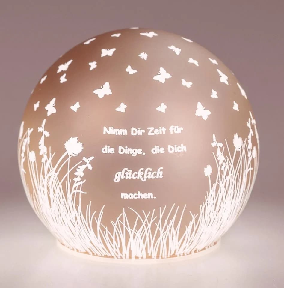 formano LED Dekolicht Kugel Rose 10cm 12cm - Nimm dir Zeit, LED fest integriert