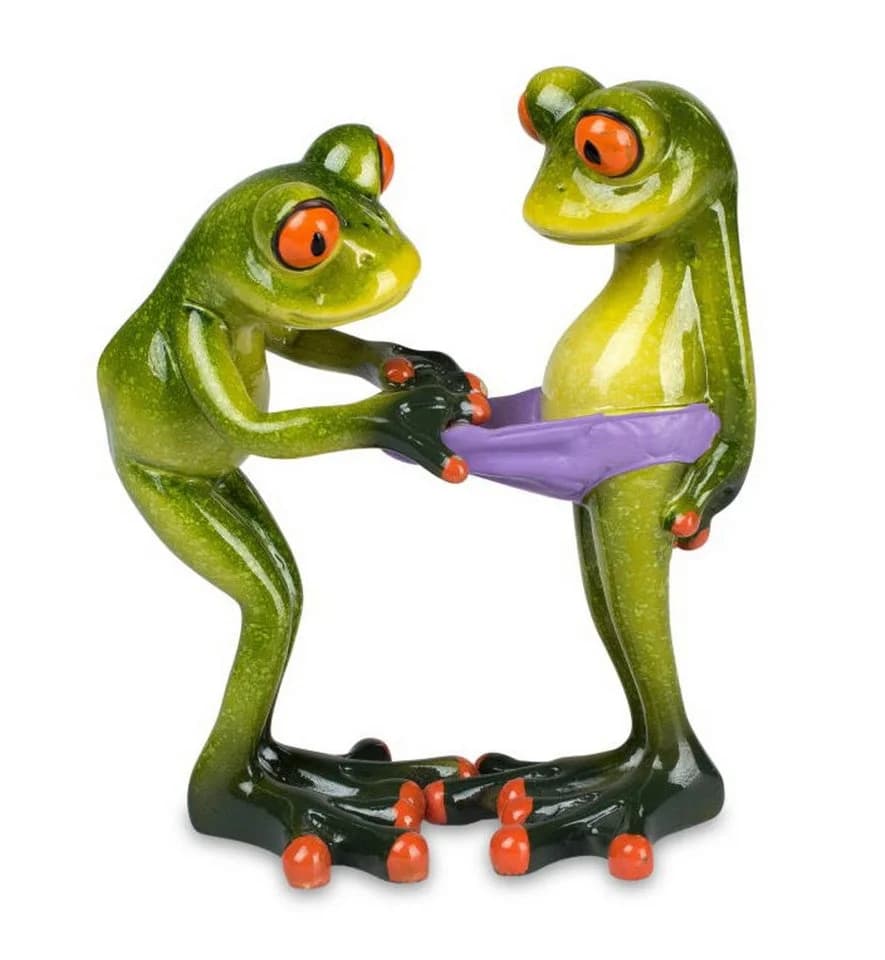 formano Froschpaar Slip 14 cm Deko-Figur Kunststein glänzend