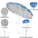 KOMFOTTEU Sonnenschirm mit Neigungsachse und UV50+ Schutz Marineblau Bild 1