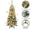 COSTWAY Künstlicher Weihnachtsbaum 135cm 150 warmweiße LEDs 242 PVC Nadeln Bild 1