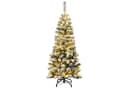 COSTWAY Künstlicher Weihnachtsbaum 135cm 150 warmweiße LEDs 242 PVC Nadeln Bild 2