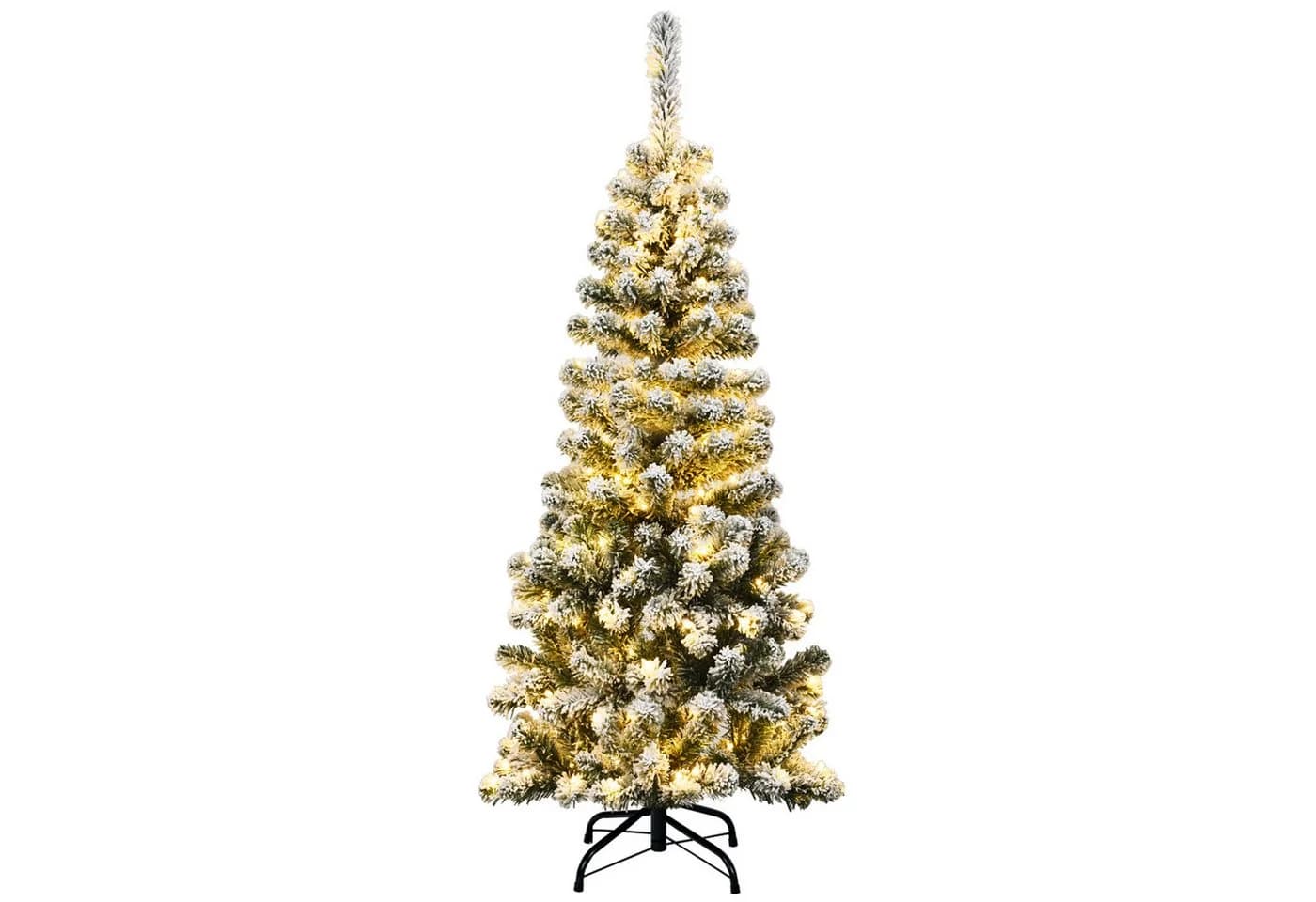 COSTWAY Künstlicher Weihnachtsbaum 135cm 150 warmweiße LEDs 242 PVC Nadeln - Bild 2