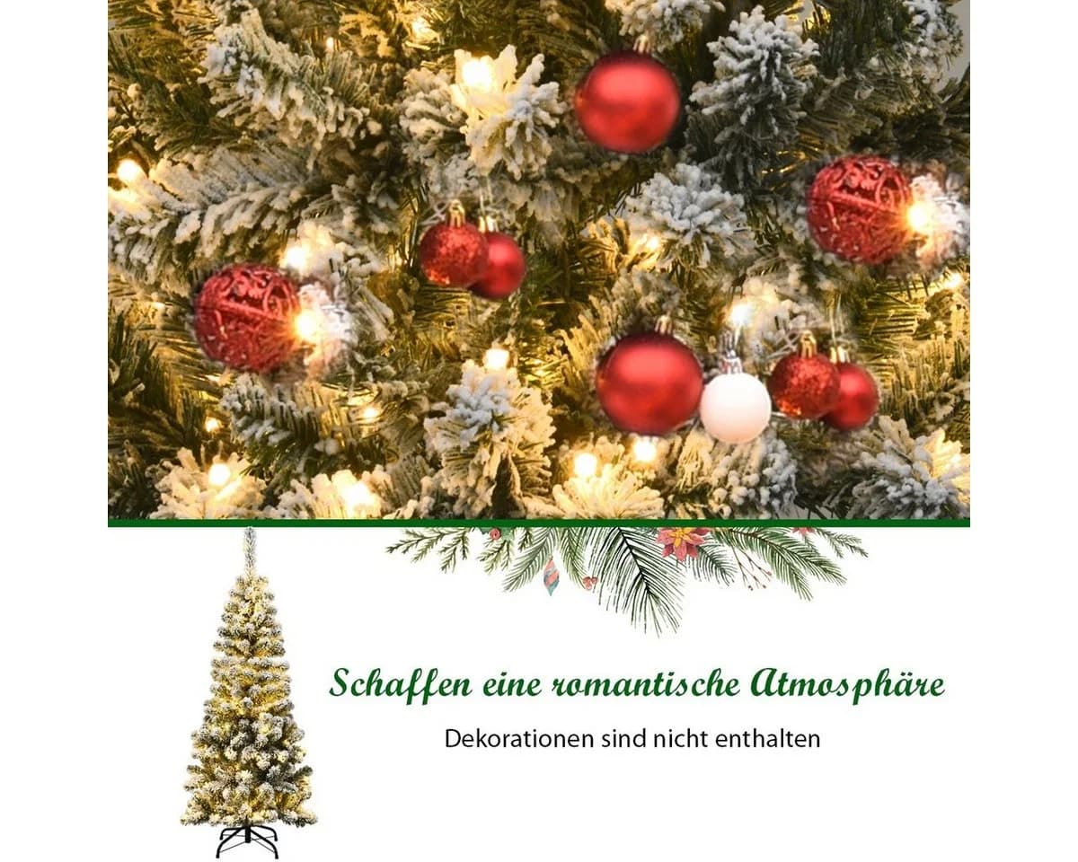 COSTWAY Künstlicher Weihnachtsbaum 135cm 150 warmweiße LEDs 242 PVC Nadeln - Bild 5