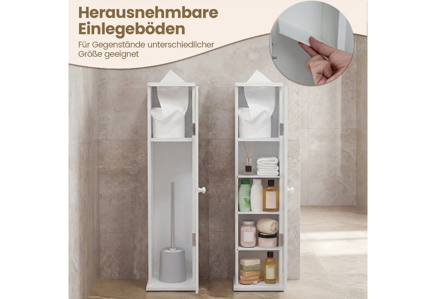 COSTWAY Toilettenpapierhalter Stehend Weiß