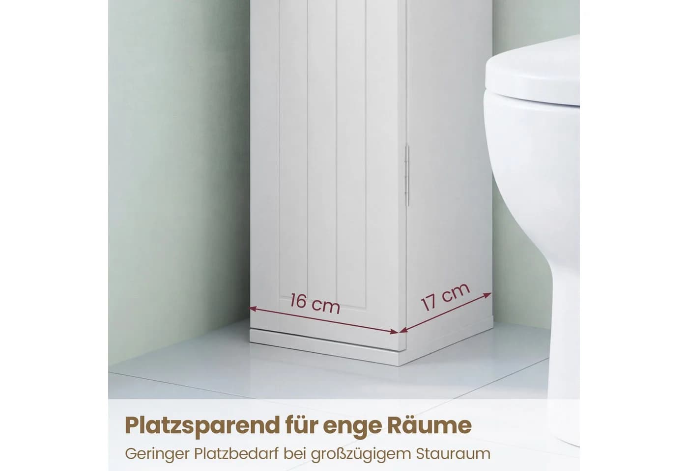 COSTWAY Toilettenpapierhalter Stehend Weiß - Bild 4
