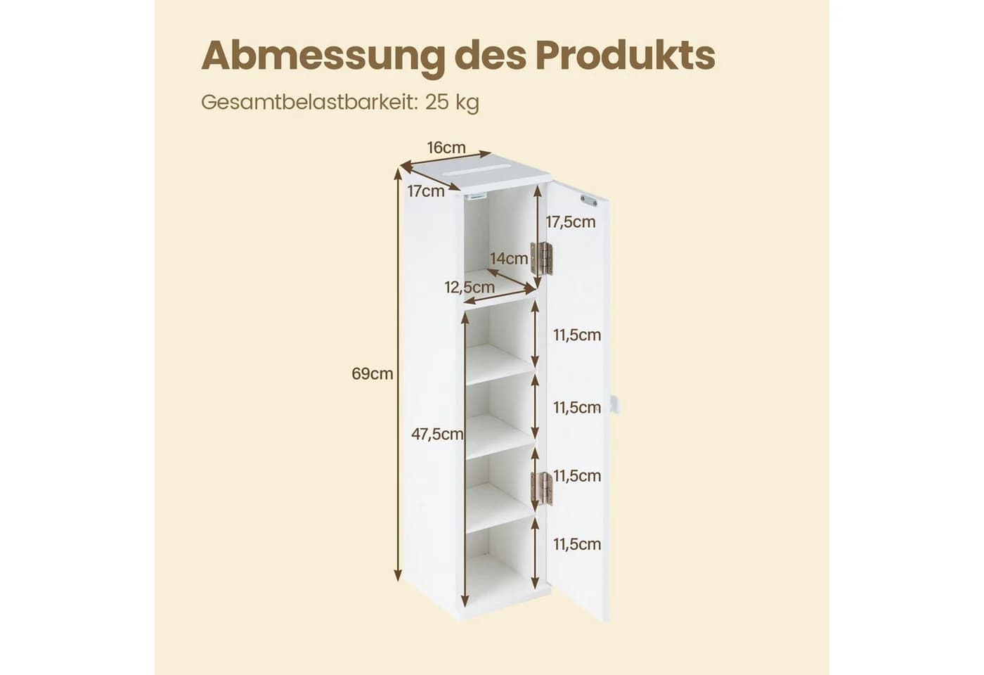 COSTWAY Toilettenpapierhalter Stehend Weiß - Bild 5