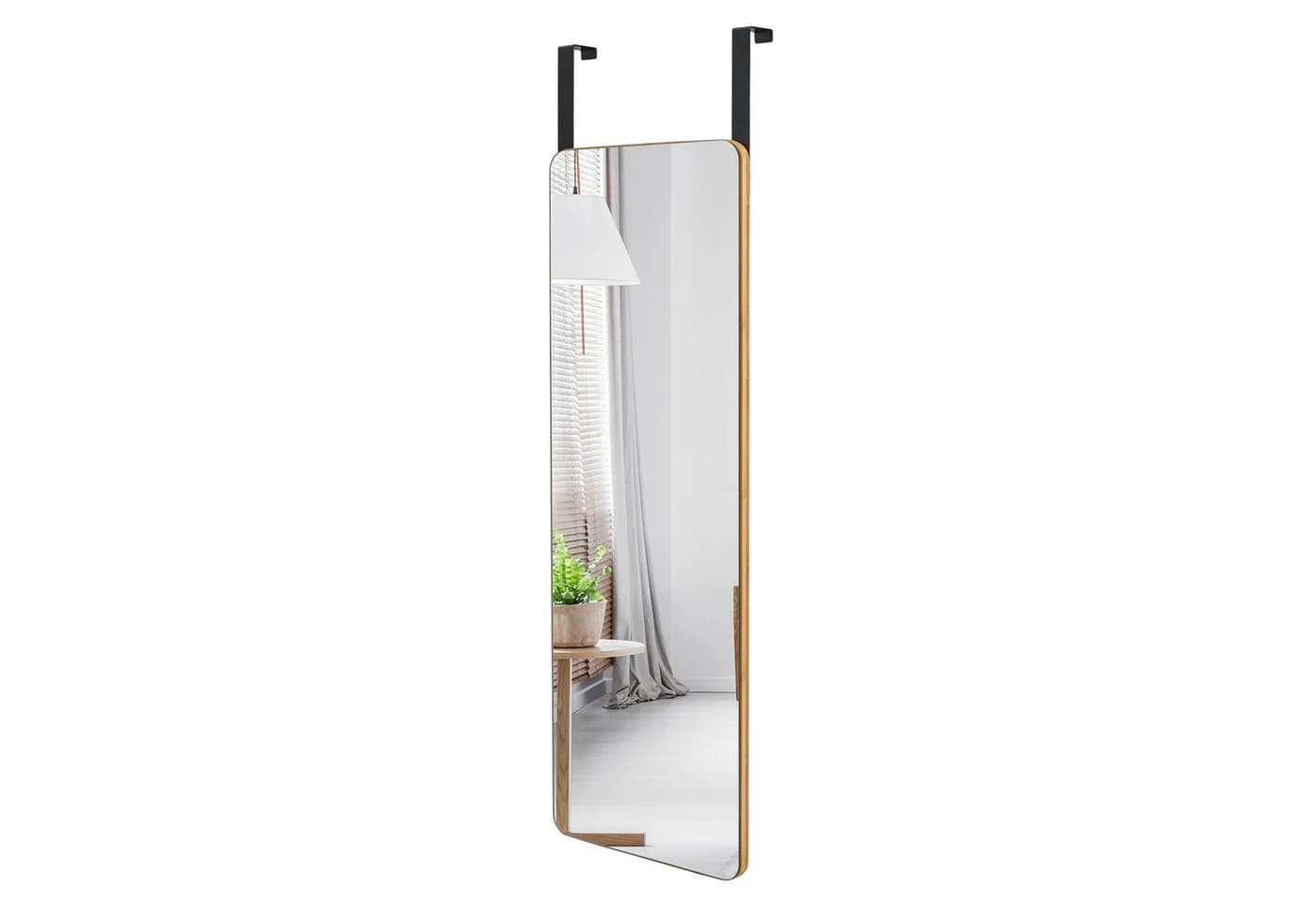 COSTWAY Ganzkörperspiegel 100cm x 35cm mit Bambusrahmen - Bild 2