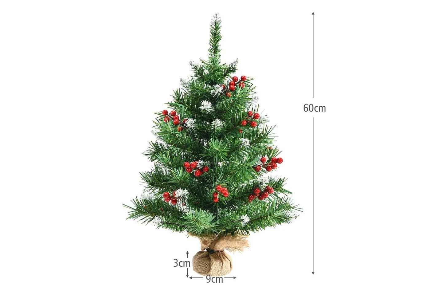 COSTWAY Künstlicher Weihnachtsbaum 76 Zweige Grün Rote Beeren - Bild 5