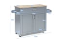 COSTWAY Küchenwagen Servierwagen Grau Arbeitsplatte Handtuchhalter Rollen Bild 5