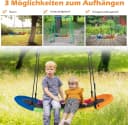 KOMFOTTEU Doppelschaukel Höheverstellbar Extra Breiter Sitz Bunt Bild 1