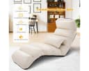 COSTWAY Relaxliege Beige Klappbarer Bodensessel mit Liegefunktion Bild 3