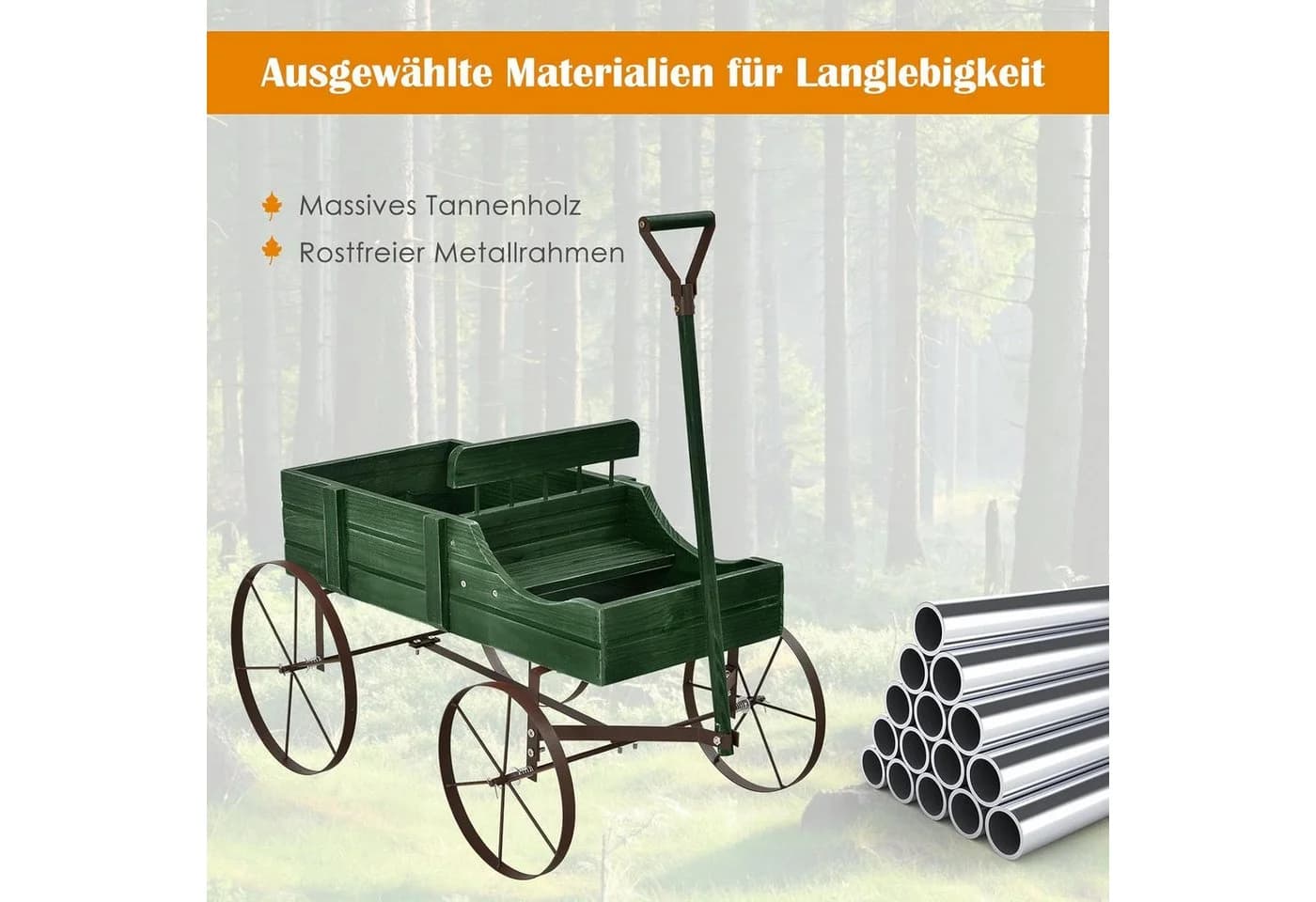 KOMFOTTEU Blumenständer Blumenwagen Landhausstil - Bild 3