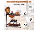 KOMFOTTEU Weinregal Standglobus Bar auf Rollen Braun Eukalyptus Bild 4
