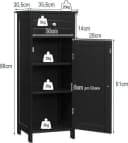 KOMFOTTEU Badschrank mit Schublade Schwarz 35x30x87 cm Bild 5