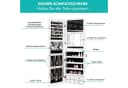 COSTWAY Schmuckschrank mit LED & Ganzkörperspiegel & 4 Schubladen & 4 Regale Weiß Bild 1