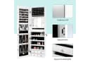COSTWAY Schmuckschrank mit LED & Ganzkörperspiegel & 4 Schubladen & 4 Regale Weiß Bild 3