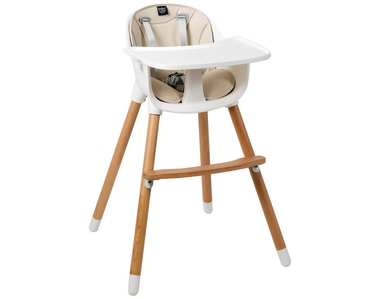 COSTWAY Hochstuhl 2 in 1 Babystuhl aus Holz höhenverstellbar - Bild 2