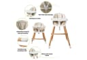 COSTWAY Hochstuhl 2 in 1 Babystuhl aus Holz höhenverstellbar Bild 3
