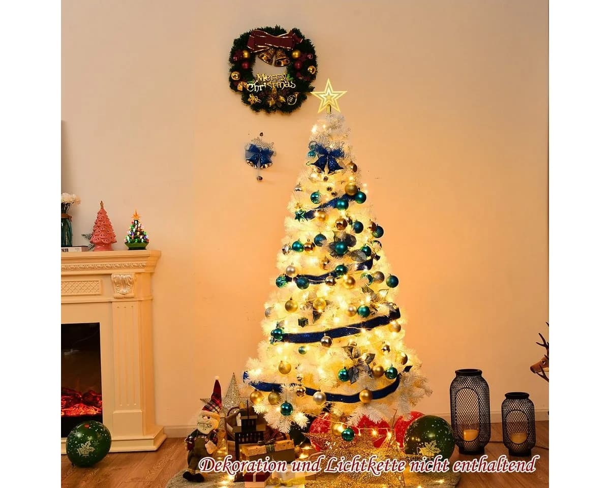 COSTWAY Künstlicher Weihnachtsbaum 150cm 350 PVC Nadeln Metallständer