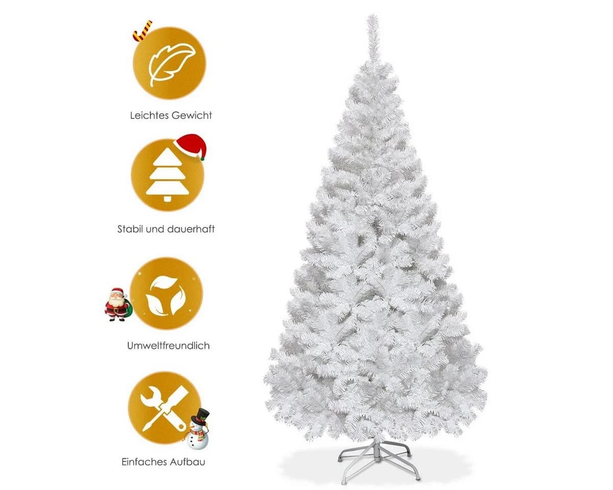 COSTWAY Künstlicher Weihnachtsbaum 150cm 350 PVC Nadeln Metallständer - Bild 5