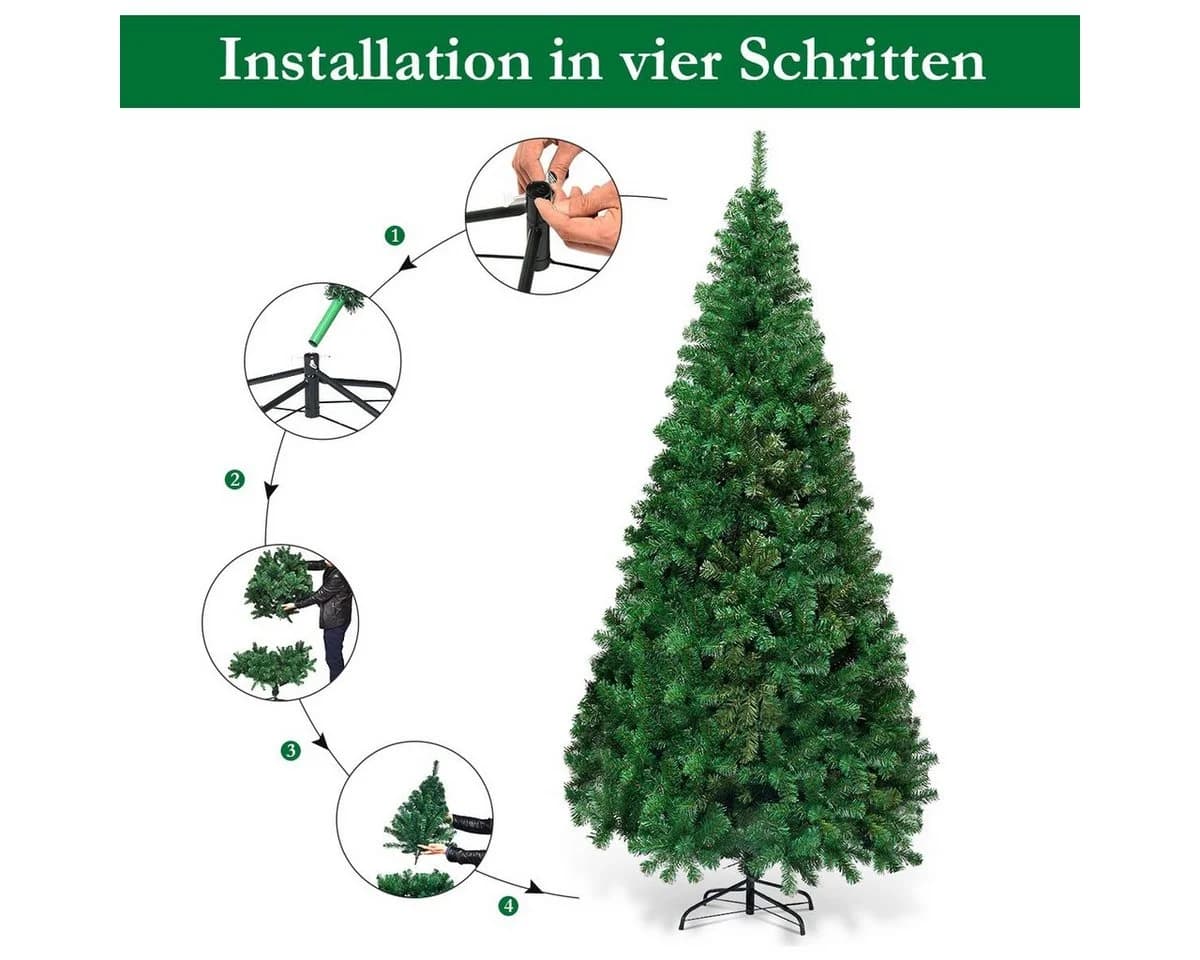 COSTWAY Künstlicher Weihnachtsbaum 180 cm mit 650 PVC Zweige & Klappsystem - Bild 5