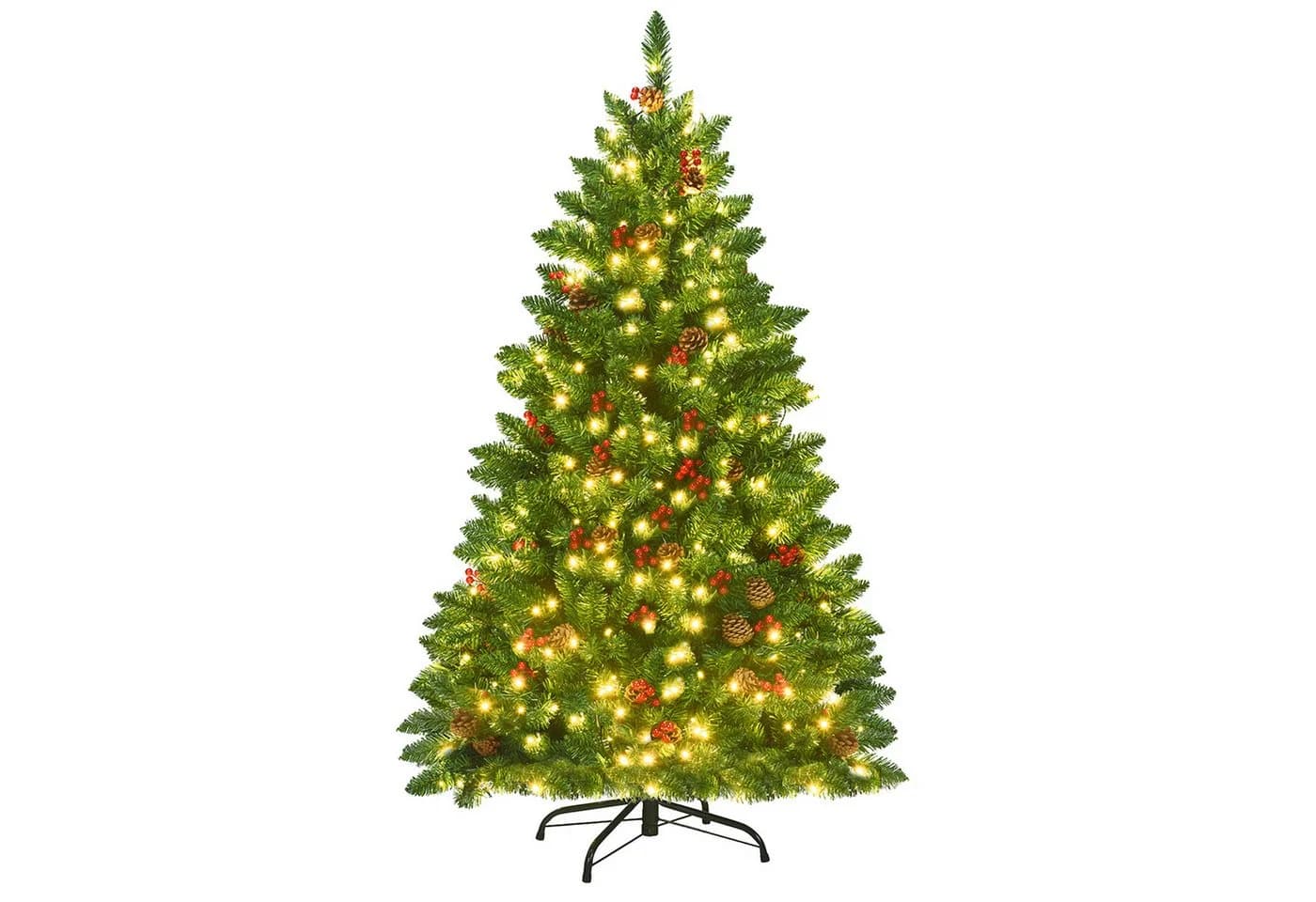 COSTWAY Künstlicher Weihnachtsbaum 300 LEDs 516 PVC Nadeln Ständer - Bild 2