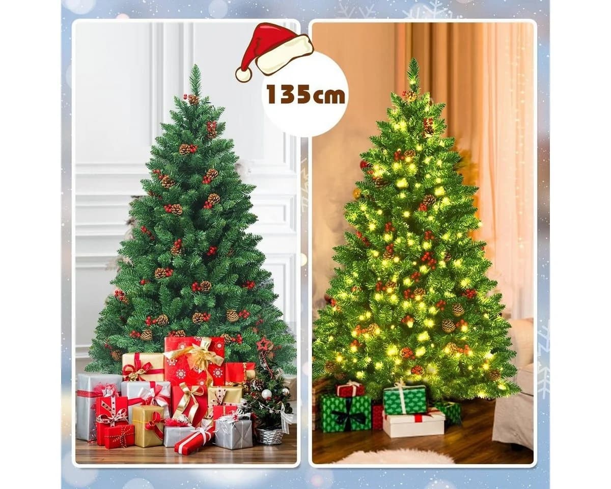 COSTWAY Künstlicher Weihnachtsbaum 300 LEDs 516 PVC Nadeln Ständer - Bild 4