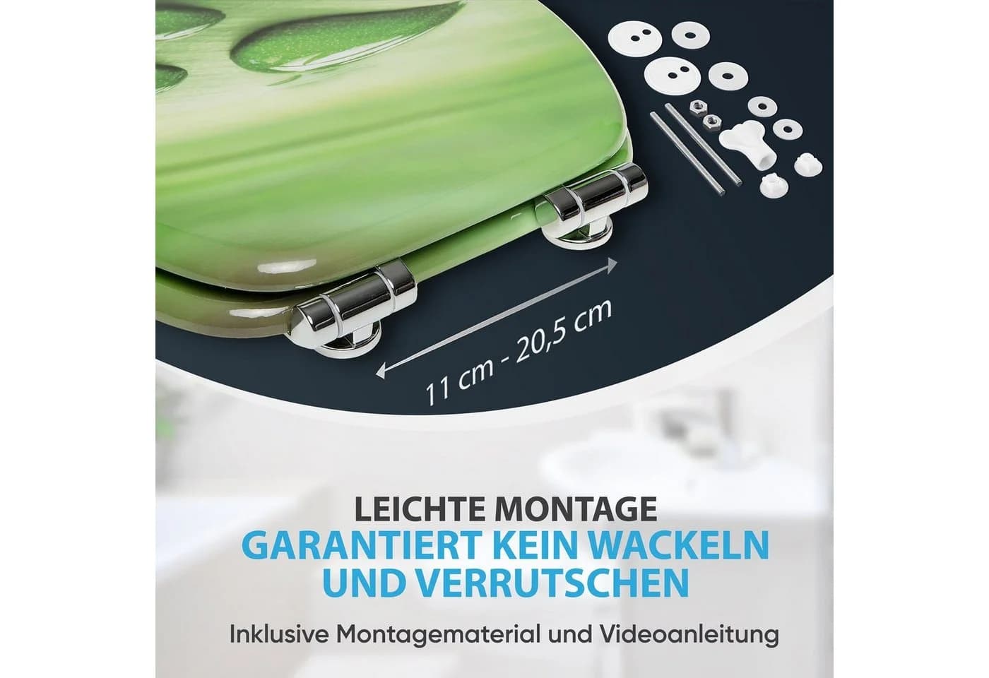 Sanilo WC-Sitz Green Leaf Grün Oval MDF Absenkautomatik - Bild 5