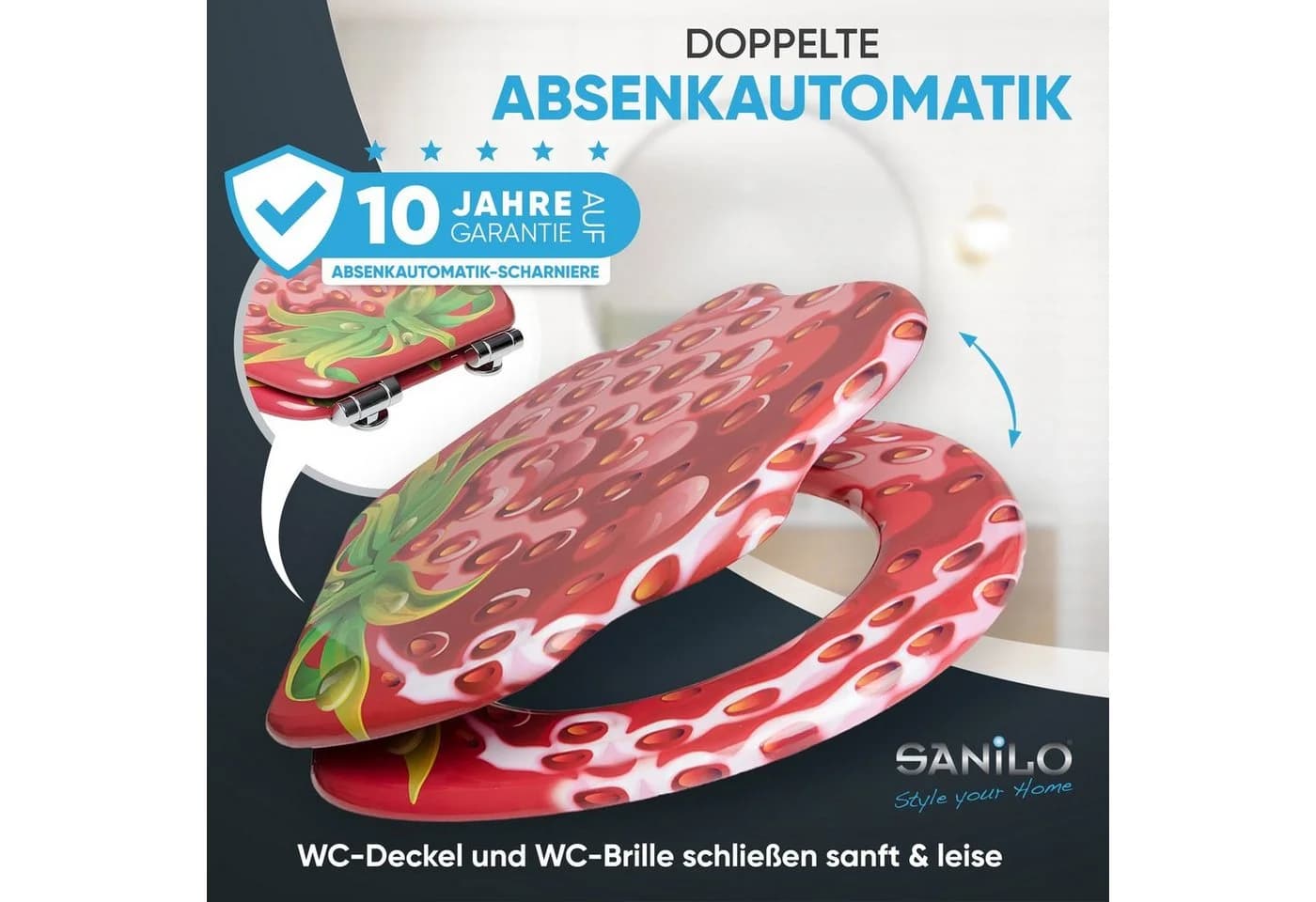 Sanilo WC-Sitz Strawberry Rot mit Absenkautomatik - Bild 3