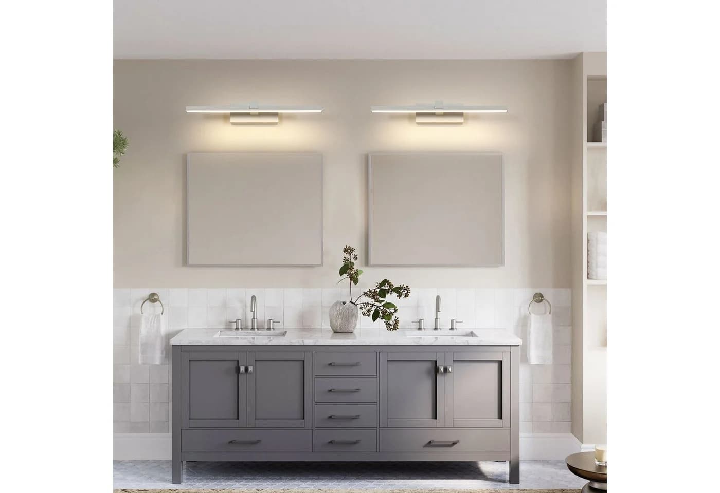 Riserva LED Spiegelleuchte 40 cm Weiß Aluminium - Bild 4