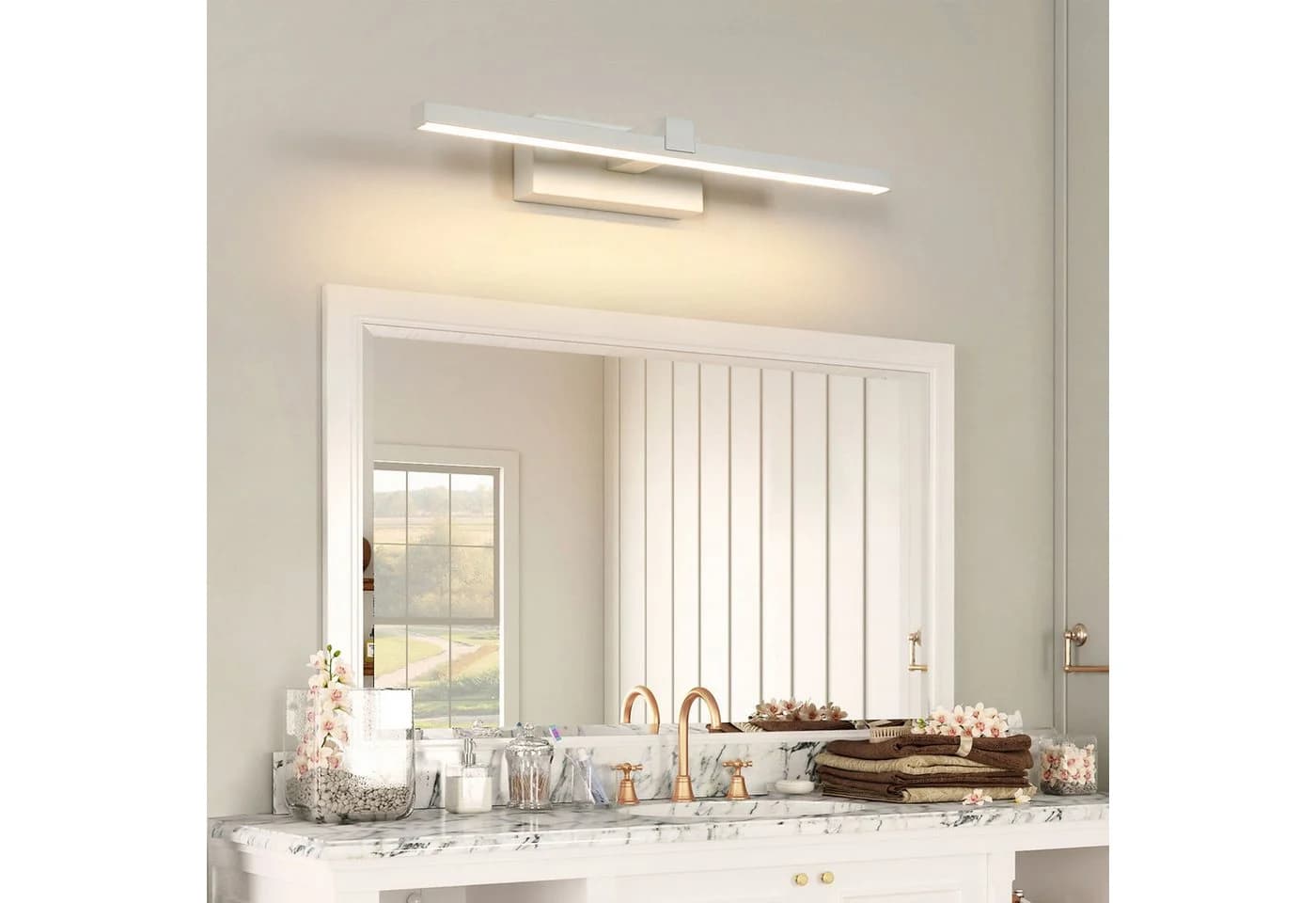 Riserva LED Spiegelleuchte 40 cm Weiß Aluminium - Bild 5