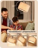 EDISHINE Stehlampe mit verstellbarem Lampenschirm aus Leinen Bild 1