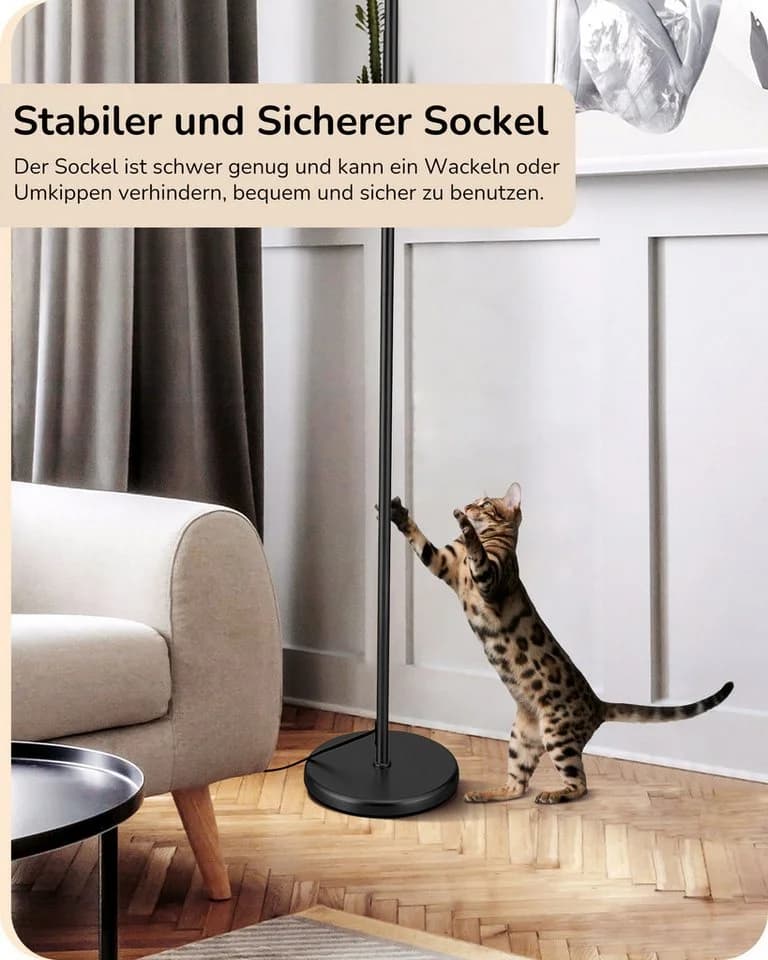 EDISHINE Stehlampe mit verstellbarem Lampenschirm aus Leinen - Bild 4