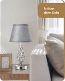 EDISHINE LED Nachttischlampe Touch Dimmbar 2er Set Grau Bild 4
