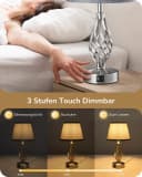 EDISHINE LED Nachttischlampe Touch Dimmbar 2er Set Grau Bild 5