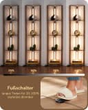 EDISHINE Stehlampe Wohnzimmer Braun 4 Holz-Regal LED Dimmbar Bild 1