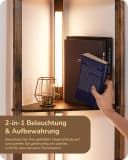 EDISHINE Stehlampe Wohnzimmer Braun 4 Holz-Regal LED Dimmbar Bild 4