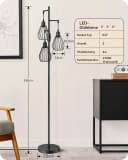 EDISHINE Stehlampe Wohnzimmer 3-flammig Dimmbar Schwarz Bild 4