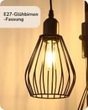 EDISHINE Stehlampe Wohnzimmer 3-flammig Dimmbar Schwarz Bild 5
