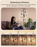 EDISHINE Stehlampe Wohnzimmer 3-flammig Dimmbar LED Wechselbar Schwarz Bild 1
