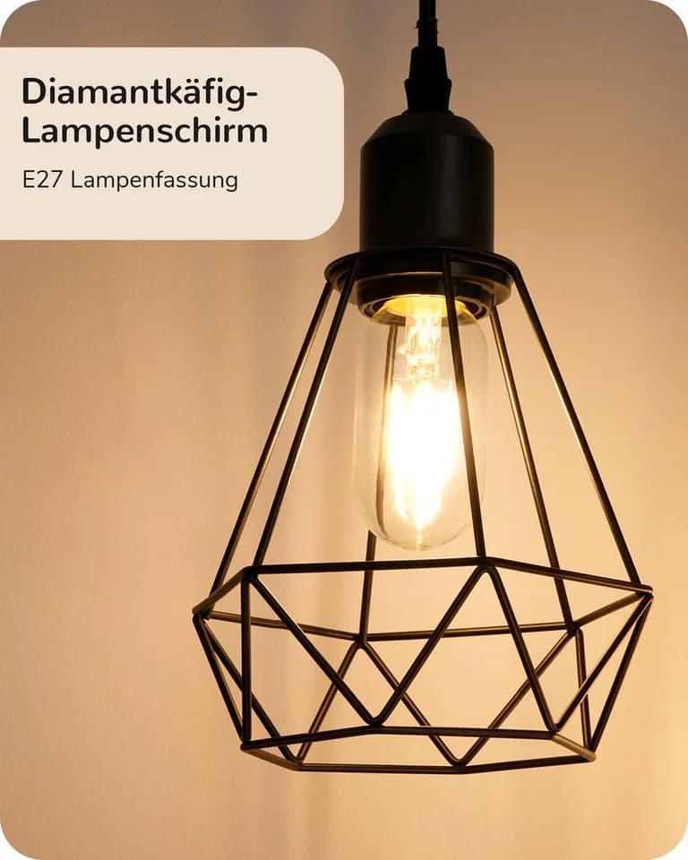 EDISHINE Stehlampe Wohnzimmer 3-flammig Dimmbar LED Wechselbar Schwarz - Bild 5