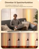 EDISHINE LED Stehlampe Wohnzimmer Silber Dimmbar Höhenverstellbar Bild 1