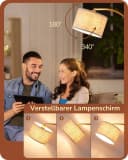 EDISHINE Bogenlampe mit Leinen-Lampenschirm, verstellbar, Fußschalter Bild 1