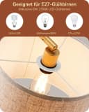 EDISHINE Bogenlampe mit Leinen-Lampenschirm, verstellbar, Fußschalter Bild 4