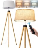 EDISHINE Stehlampe Wohnzimmer Dimmbar LED wechselbar warmweiß bis kaltweiß Stehleuchte mit Fernbedienung Bild 1