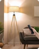 EDISHINE Stehlampe Wohnzimmer Dimmbar LED wechselbar warmweiß bis kaltweiß Stehleuchte mit Fernbedienung Bild 2