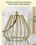 EDISHINE Nachttischlampe H29 cm mit Metallfuß, LED wechselbar, 2700 K Warmweiß, Vintage Tischleuchte mit E14 Leuchtmittel Bild 5